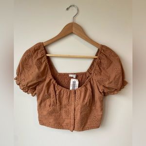 Brown Crop Top by Love Tree